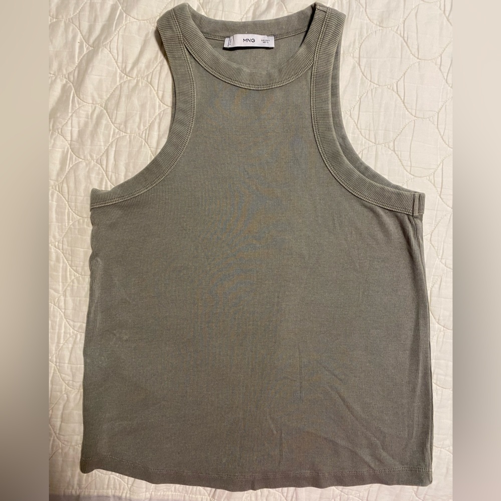Mango distressed green Tank Top